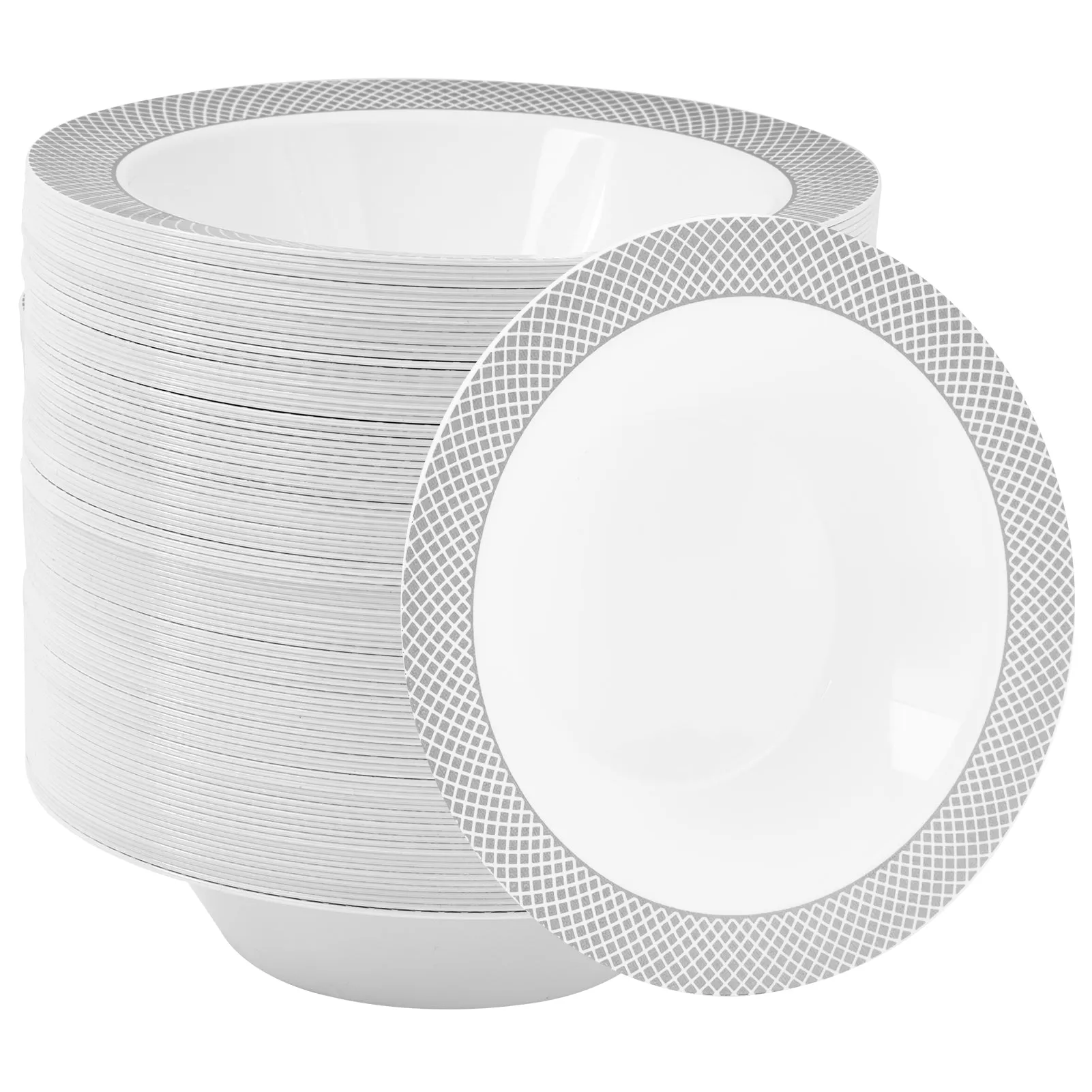 Gold&Silver Rim Plastic(PS) Bowls
