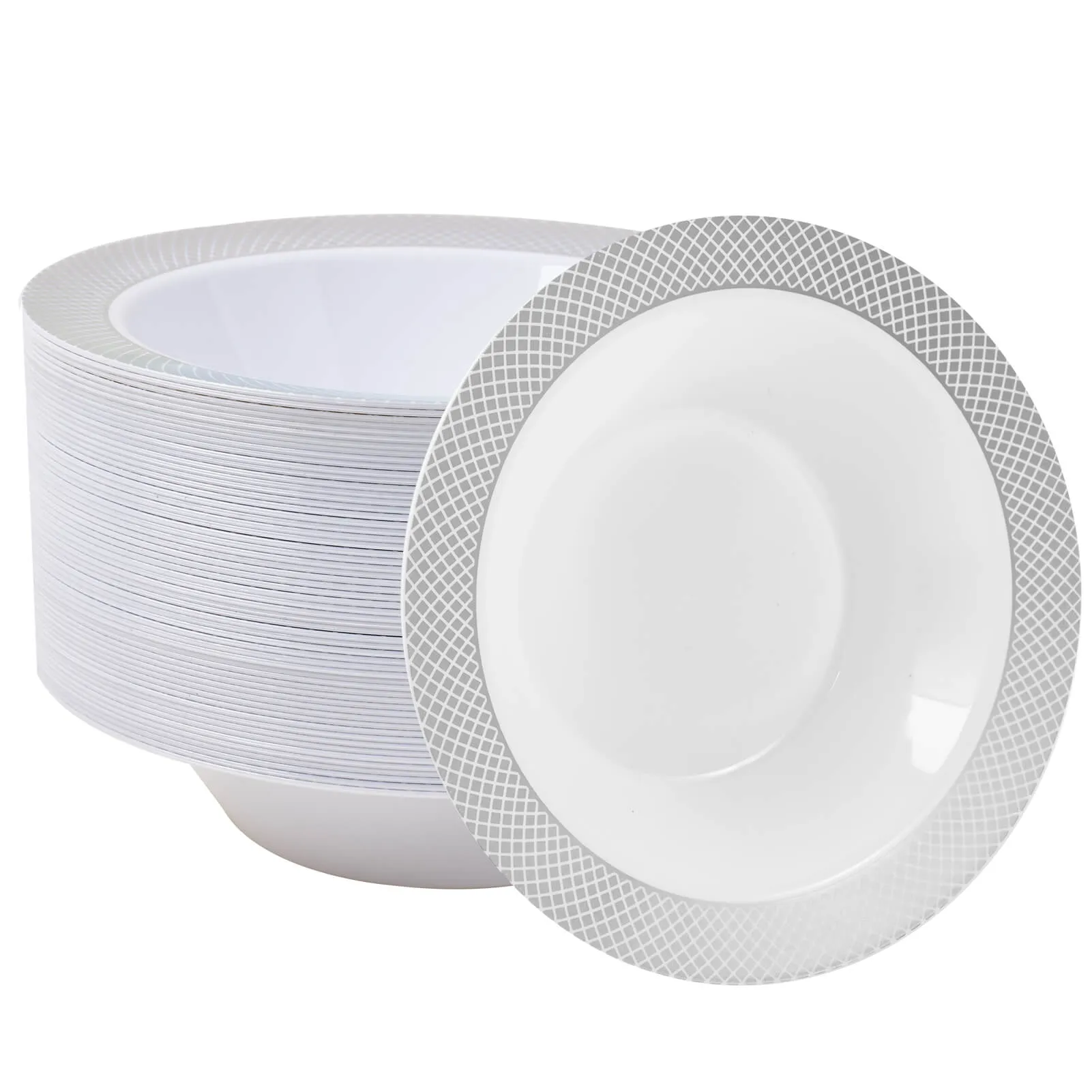 Gold&Silver Rim Plastic(PS) Bowls