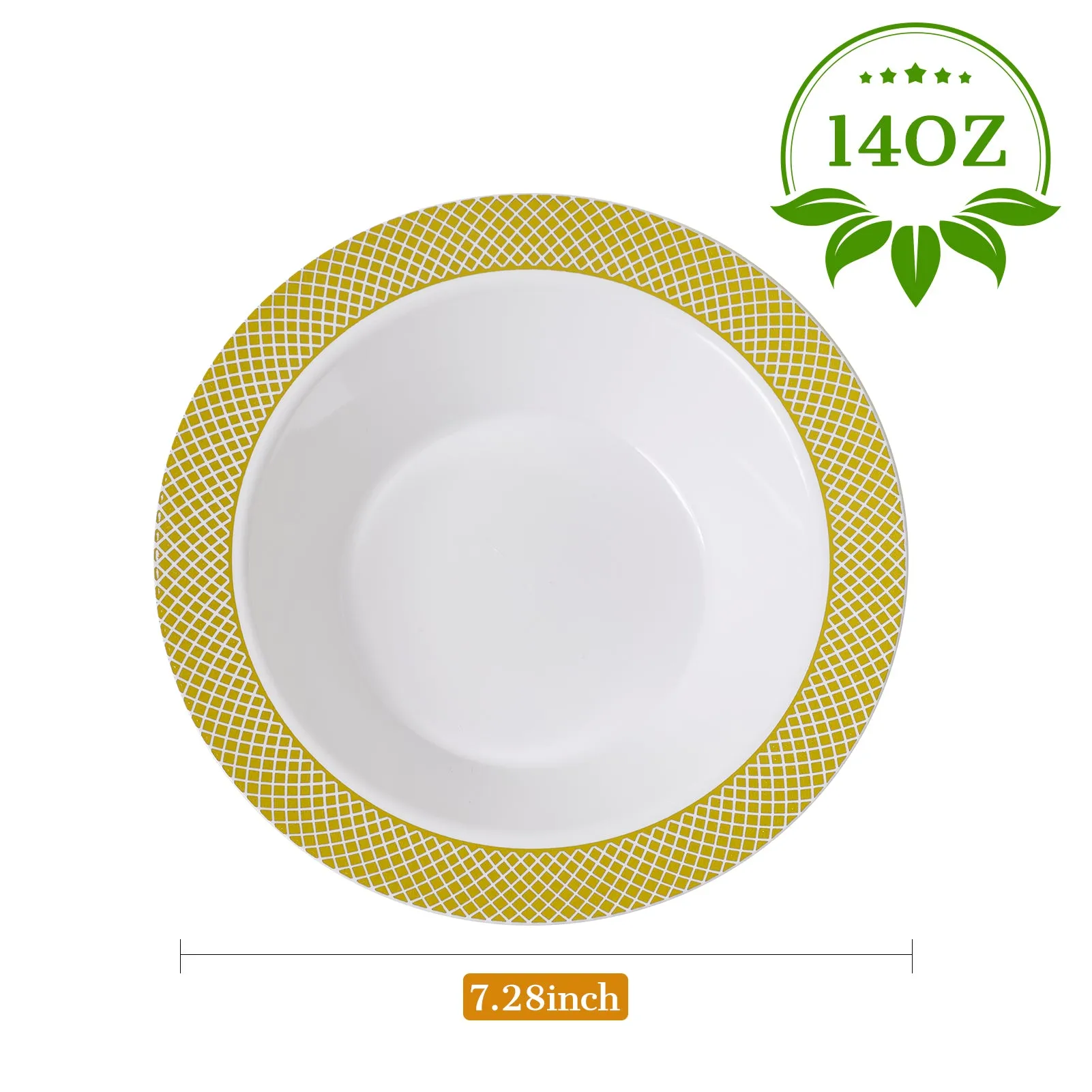 Gold&Silver Rim Plastic(PS) Bowls