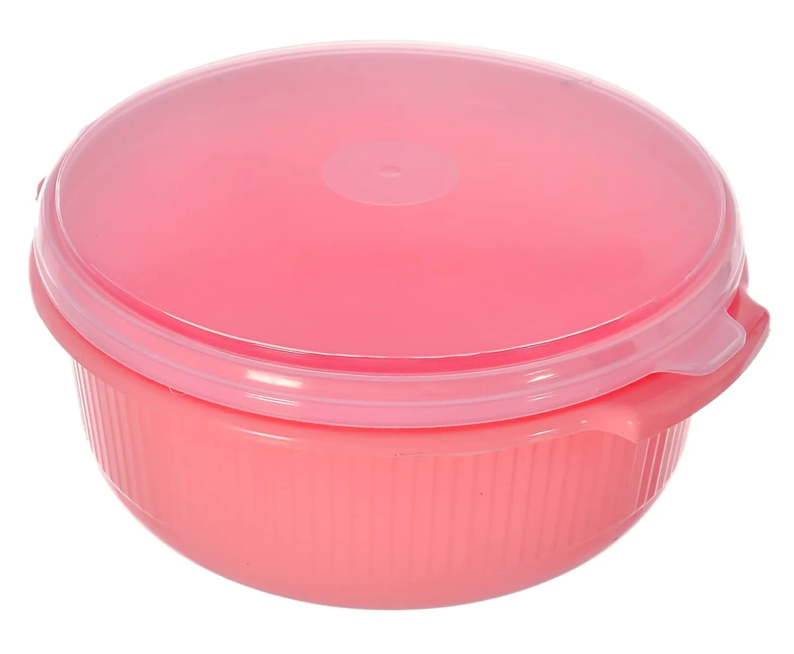 Heart Home Food Grade, Microwave & Freezer Safe Plastic Bowls, Food Storage Container Set With Lid, Set of 3 (3200ml, 1800ml, 1000ml) (Pink)-46HH0320