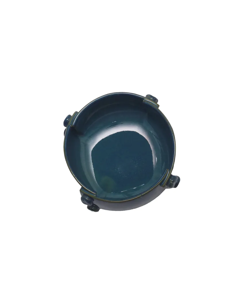 Teal Blue Ceramic Serving Bowl with Gift Box | Set of 2