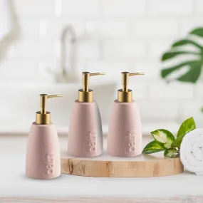 The Better Home 320ml Dispenser Bottle - Pink (Set of 3) | Ceramic Liquid Dispenser for Kitchen, Wash-Basin, and Bathroom | Ideal for Shampoo, Hand Wash, Sanitizer, Lotion, and More
