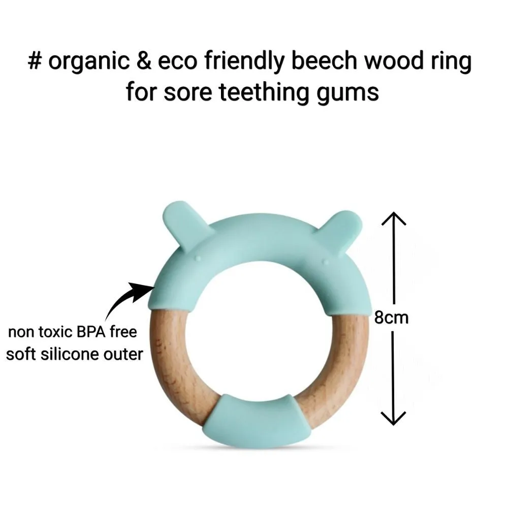 Wood   Silicone Teether Ring