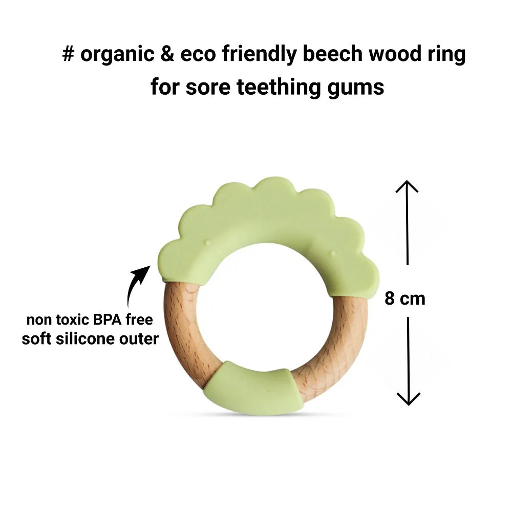 Wood   Silicone Teether Ring
